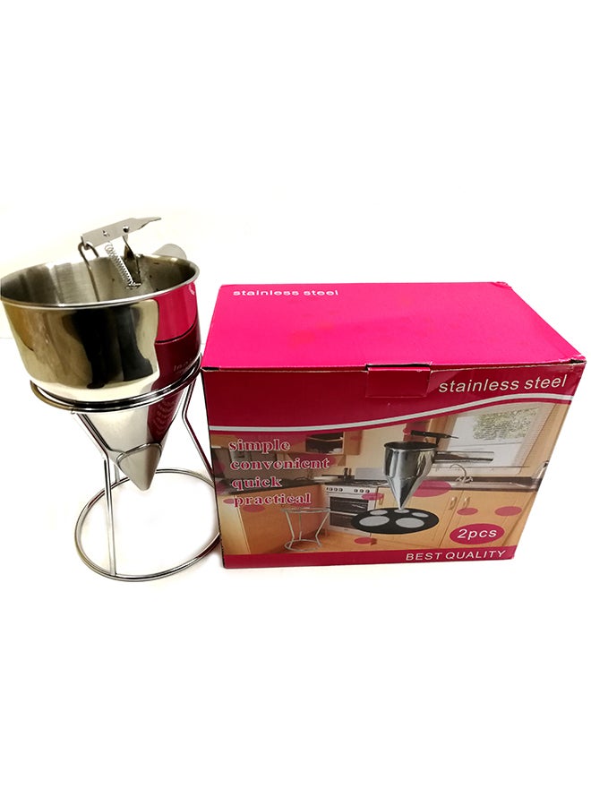 Generic - Multifunctional Pancake Batter Dispenser Silver 26cm - Image 1