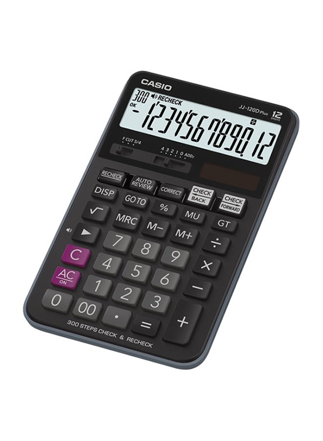 Compact Desk Calculator JJ-120DPLUS-W-DP-W Black/Grey/White