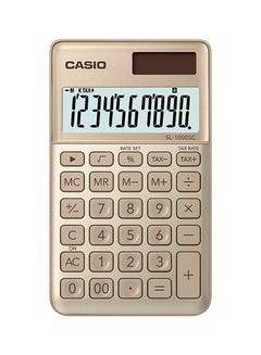 كاسيو آلة حاسبة أساسية محمولة طراز SL-1000SC-GD-N-DP ذهبي 