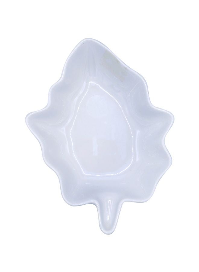 بن شيهون أبوعمر طبق من الميلامين على شكل ورقة شجر أبيض 22x16x5سم - Image 2