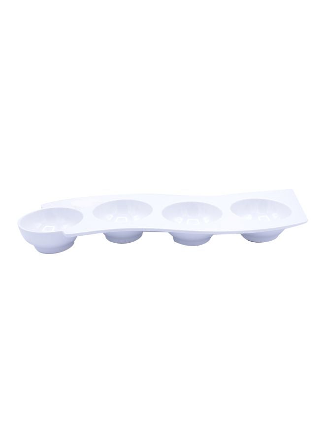 Bin-Shihoun-Abomar 4-Section Divided Nuts Plate White - Image 1
