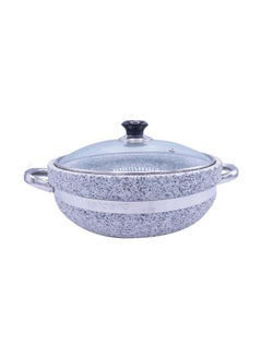 Bin-Shihoun-Abomar Stone Bowl With Glass Lid Silver/Clear 28x9centimeter  - Image 1