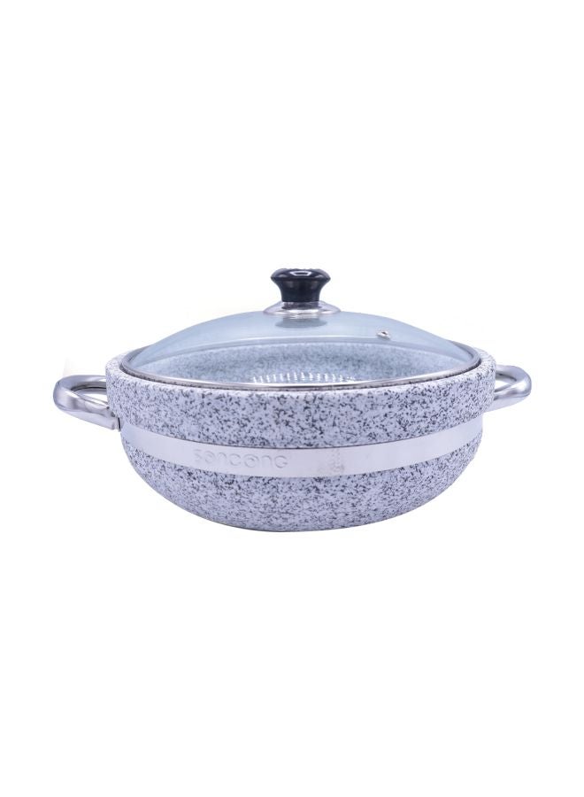 بن شيهون أبوعمر وعاء من الخزف الحجري بغطاء زجاجي فضي / شفاف 28x9Ø³Ù†ØªÙŠÙ…ØªØ± - Image 1