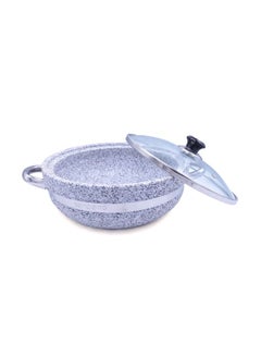 Bin-Shihoun-Abomar Stone Bowl With Glass Lid Silver/Clear 28x9centimeter  - Image 2