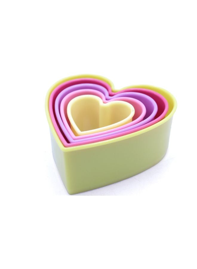Bin-Shihoun-Abomar 5-Piece Heart Shaped Cookie Cutter Set Pink/Yellow/Purple 4centimeter  - Image 2