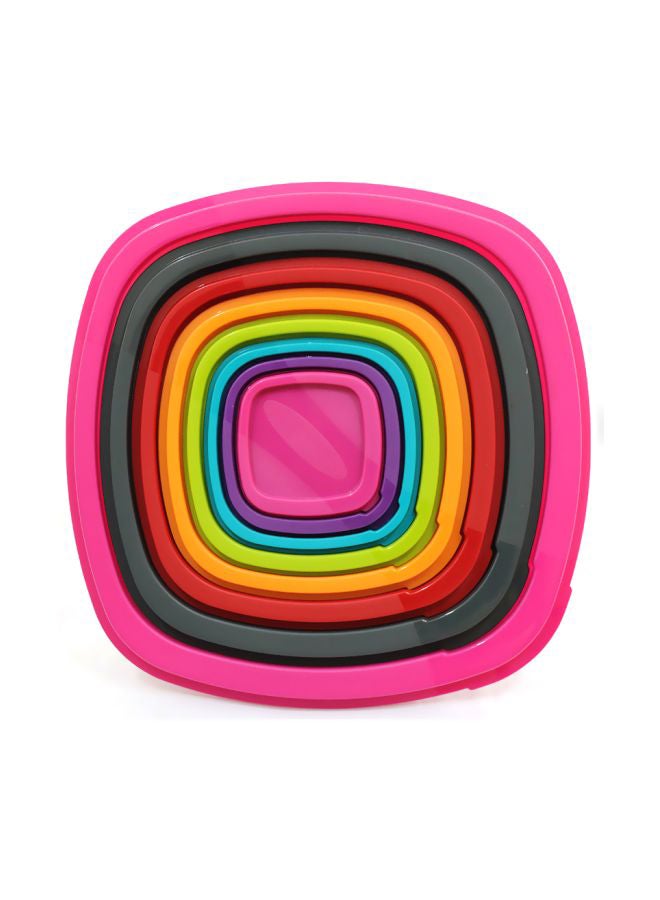 PRINCEWARE 8-Piece Square Shaped Plastic Container Set Clear/Blue/Green - Image 4