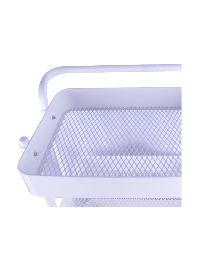 بن شيهون أبوعمر رف تخزين الخضراوات مزود بـ 3 رفوف وعجلات أبيض 72x40x28سم - Image 2