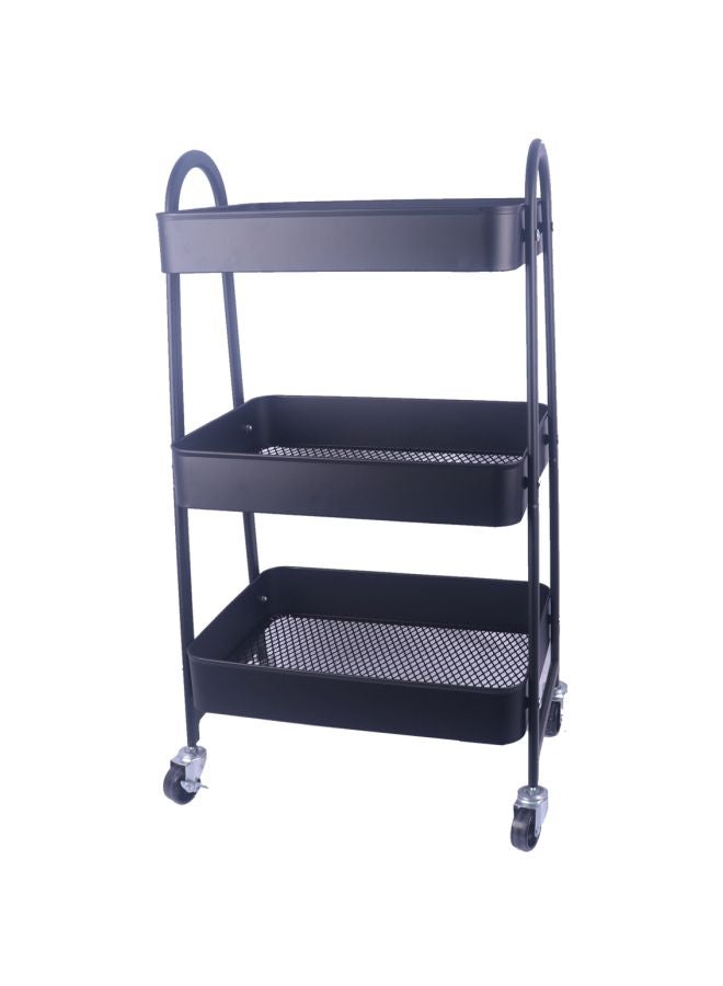 Bin-Shihoun-Abomar - 3 Level Stainless Steel Food Rack Black 80x40x30cm - Image 1