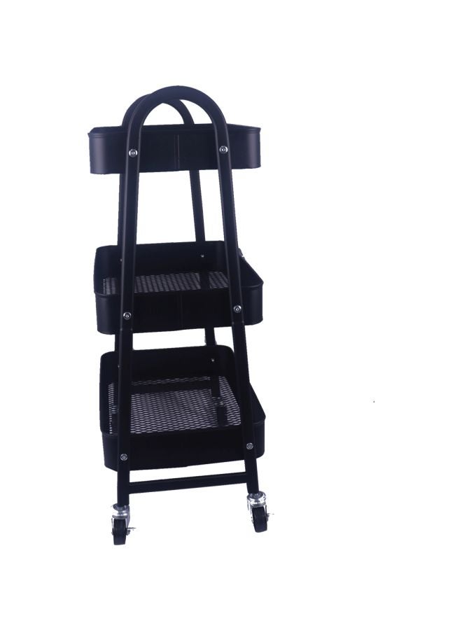 Bin-Shihoun-Abomar - 3 Level Stainless Steel Food Rack Black 80x40x30cm - Image 1