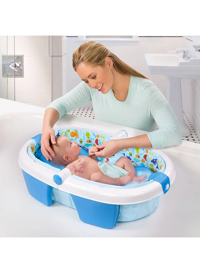 summer infant Foldaway Baby Bath Tub, Newborn - Blue