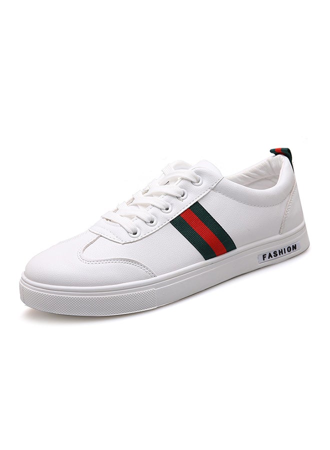 Casual Lace Up Low Top Sneakers White  - Image 1