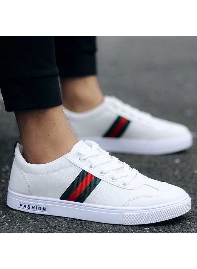 Casual Lace Up Low Top Sneakers White  - Image 2