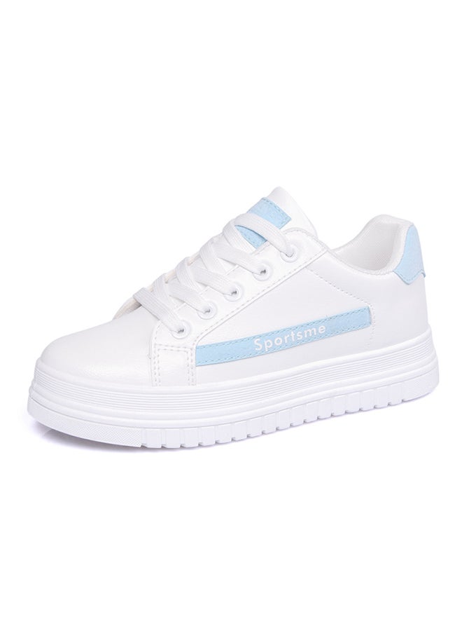 Casual Lace Up Low Top Sneakers White  - Image 1