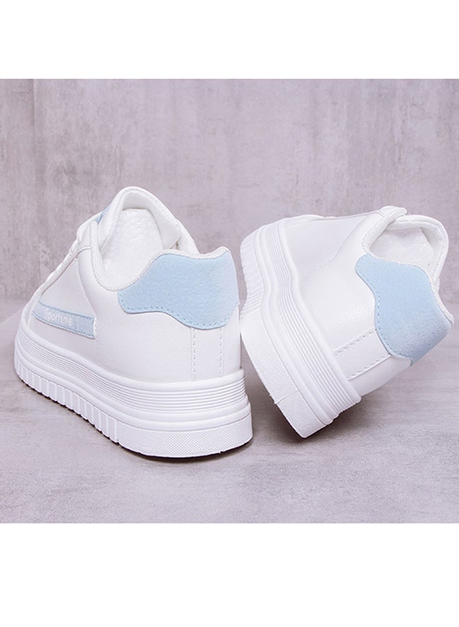 Casual Lace Up Low Top Sneakers White  - Image 3