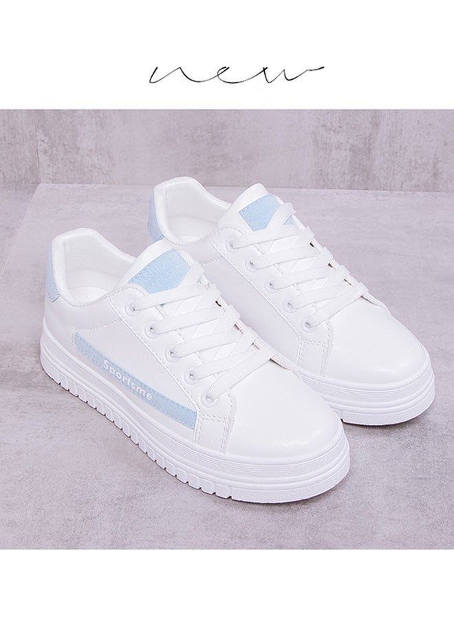 Casual Lace Up Low Top Sneakers White  - Image 2