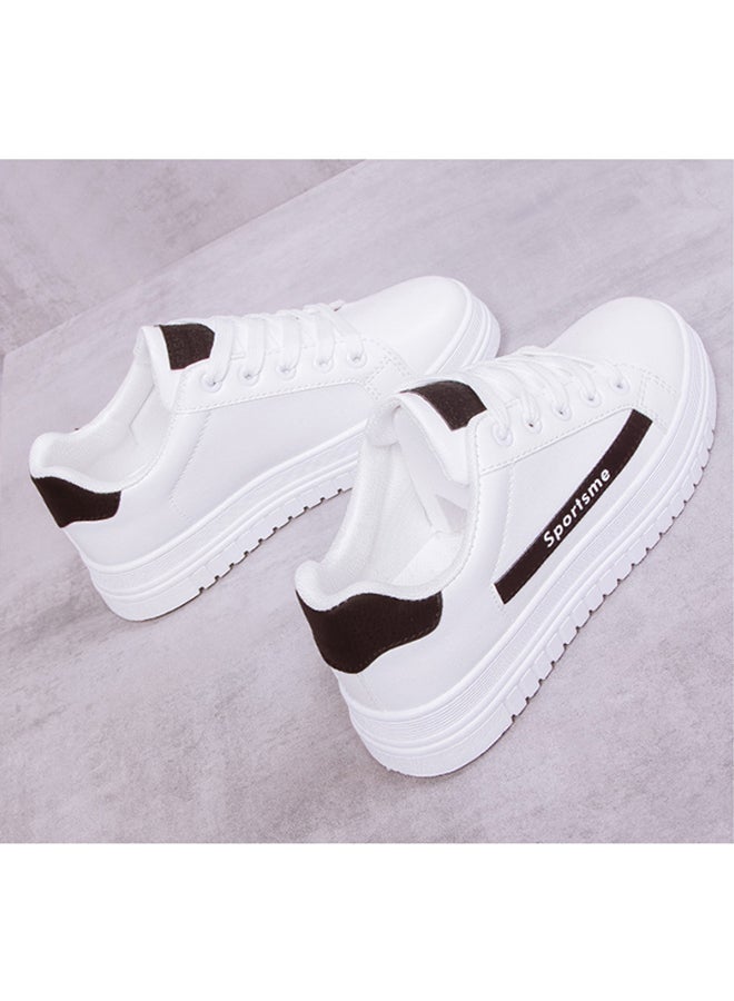 Casual Lace Up Low Top Sneakers White  - Image 2