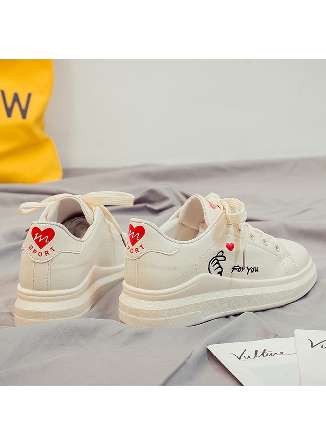 Casual Lace Up Low Top Sneakers Yellow  - Image 3