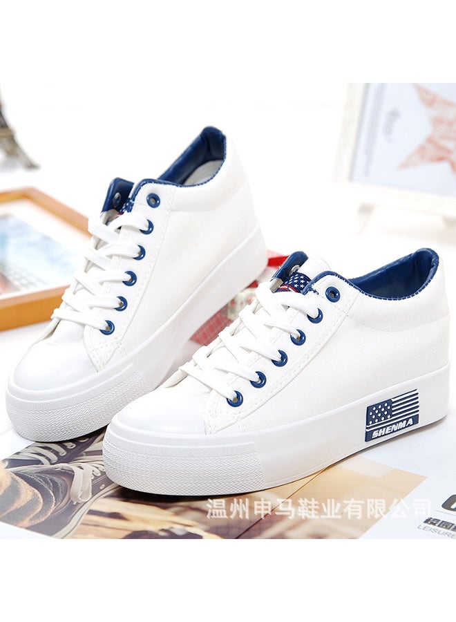 Casual Lace Up Low Top Sneakers White  - Image 2