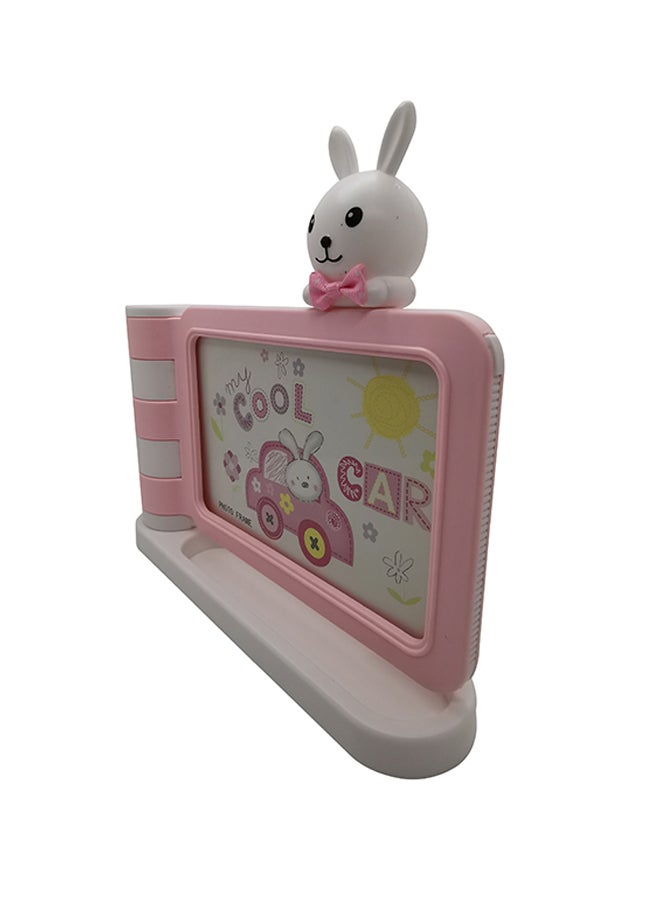 Creative Cartoon Photo Frame With Pen Holder Pink/White 15x24cm - Image 3