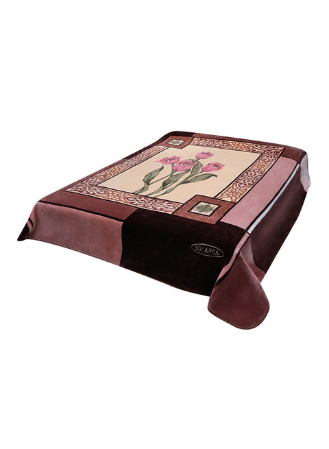 Single Layer Blanket Polyester Brown 160 x 220cm