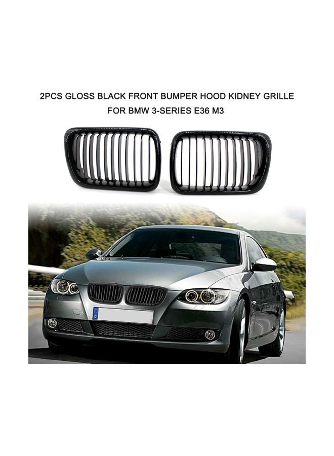 Generic 2-Piece Replacement Front Bumper Hood Kidney Grille For BMW 3-Series E36 M3 1997-1999  - Image 2