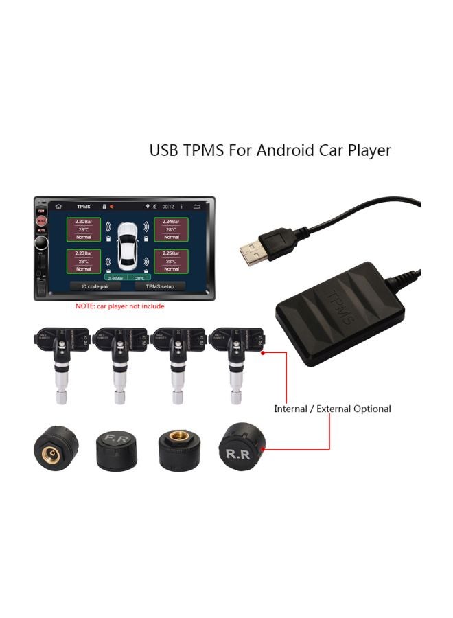 Generic - USB Tire Pressure Monitor For Android Navigation With 4 Sensor Set - Image 1