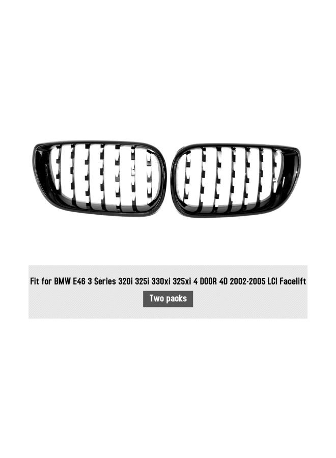 Generic 2-Piece Semi-Plating Front Kidney Grille Fit For BMW E46 3 Series 320i/325i/330xi/325xi  - Image 4