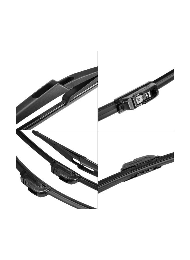 Generic 3-Piece Front Rear Windshield Replacement Wiper Blades For Ford Fiesta MK6 Set  - Image 5