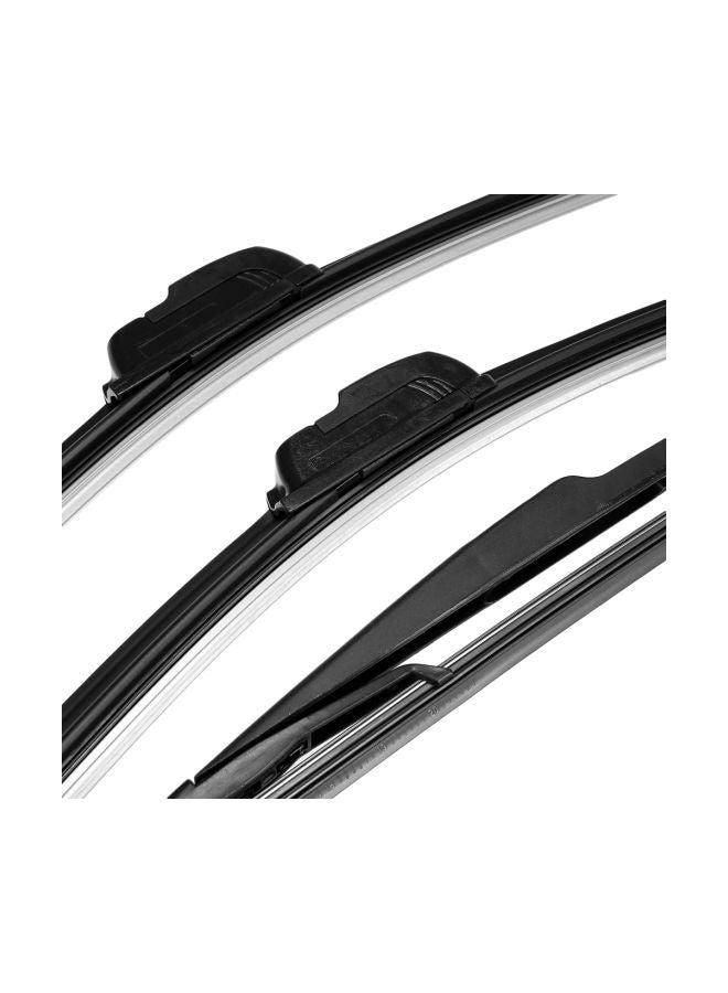 Generic 3-Piece Front Rear Windshield Wiper Blades For Peugeot 206 98-10 Set  - Image 2