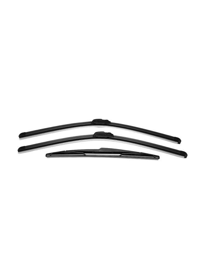 Generic 3-Piece Front Rear Windshield Wiper Blades For Peugeot 206 98-10 Set  - Image 3