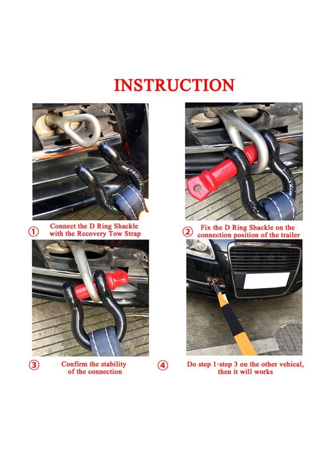Generic 2-Piece D Ring Bow Shackle Isolator Towing Accessory Set  - Image 3