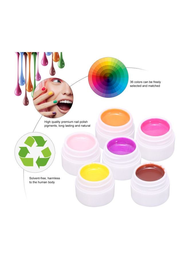 ANSELF 36-Piece Nail Art Colour Set Multicolour - Image 4