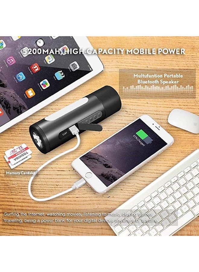 مكبر صوت بلوتوث مقاوم للماء 4×1 مع باور بنك مدمج رمادي/أسود