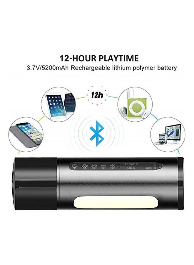 مكبر صوت بلوتوث مقاوم للماء 4×1 مع باور بنك مدمج رمادي/أسود