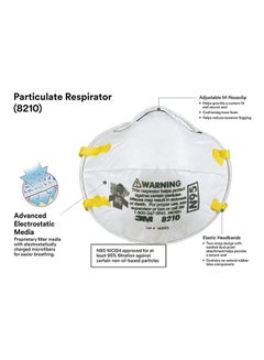 3M 20-Piece 8210, N95 Particulate Respirator Set White  - Image 2
