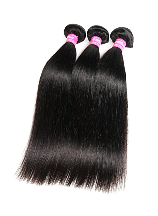 VRBest 3 Piece Brazilian Straight Bundles Human Hair Extensions Black 12,14,16inch