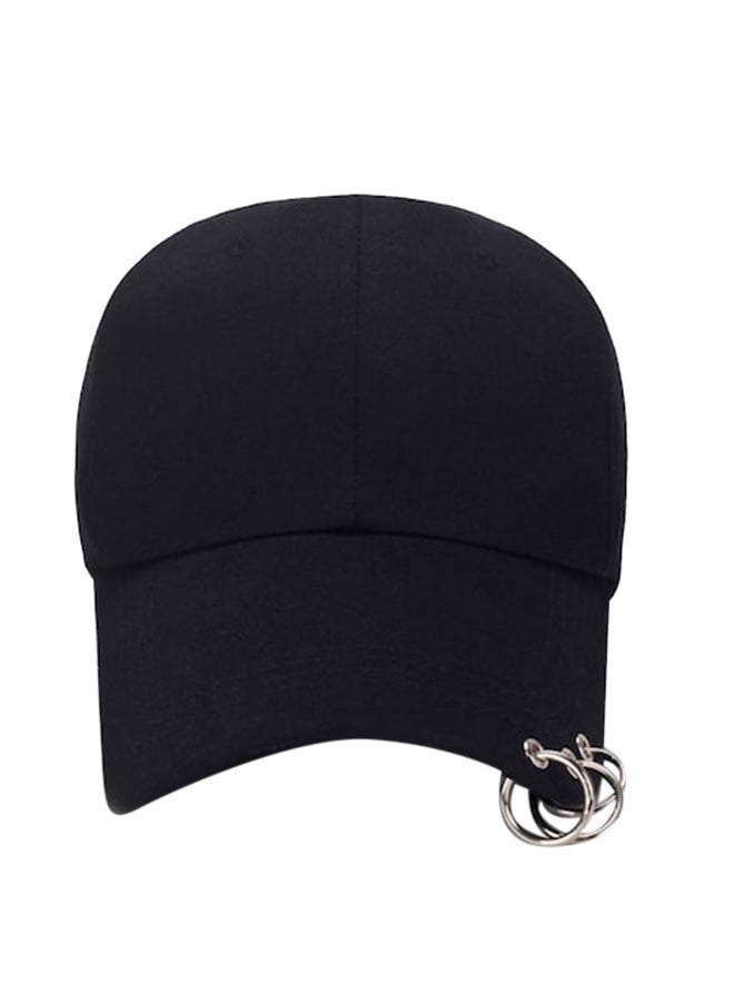 Beauenty Metal Ring Detail  Baseball Cap Black - Image 1