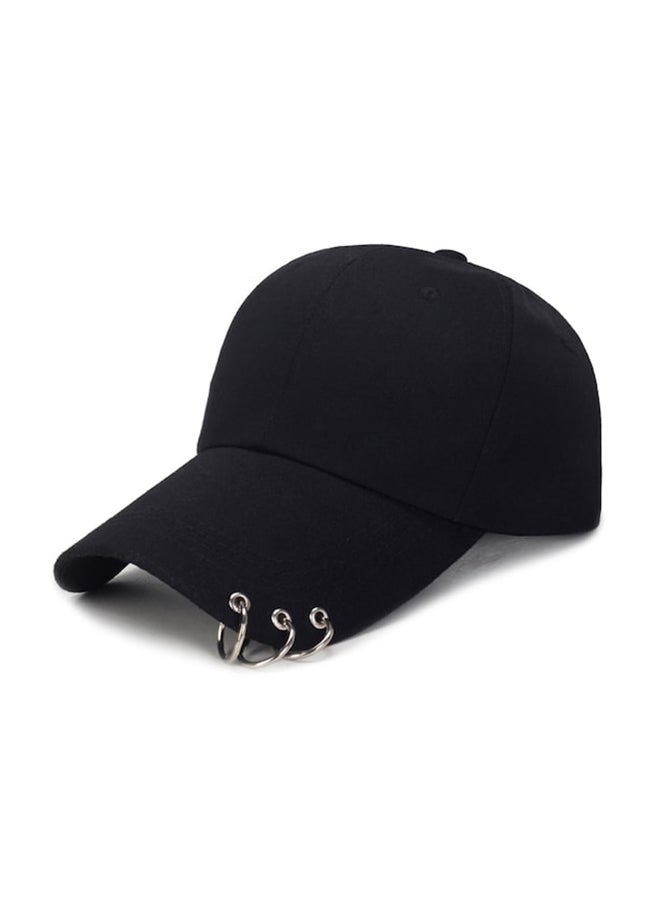 Beauenty Metal Ring Detail  Baseball Cap Black - Image 4