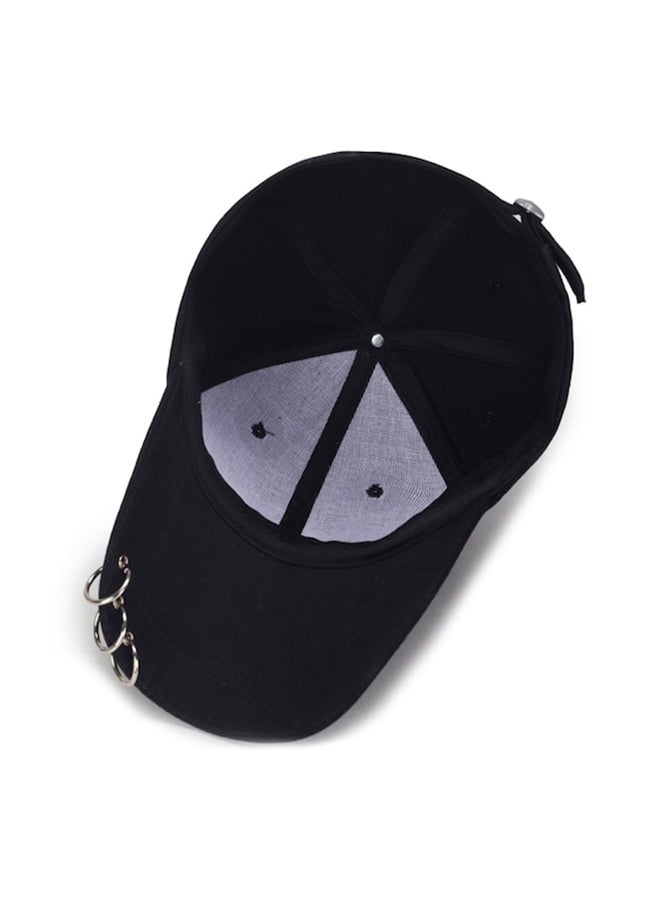 Beauenty Metal Ring Detail  Baseball Cap Black - Image 5