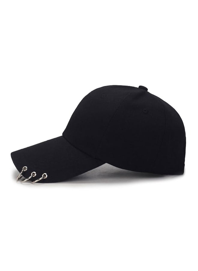 Beauenty Metal Ring Detail  Baseball Cap Black - Image 3
