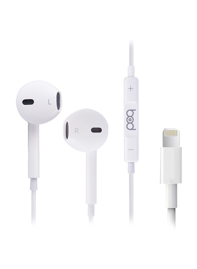 بود Bod Earbuds With Lightning Connector white