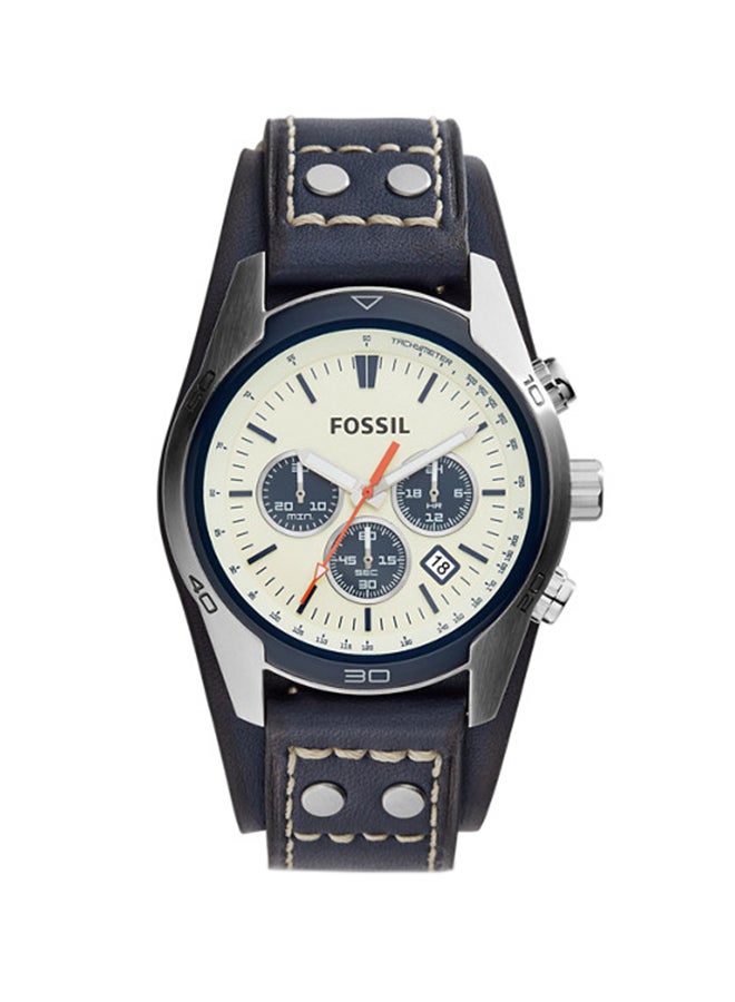 FOSSIL men Leather Chronograph Wrist Watch CH3051 