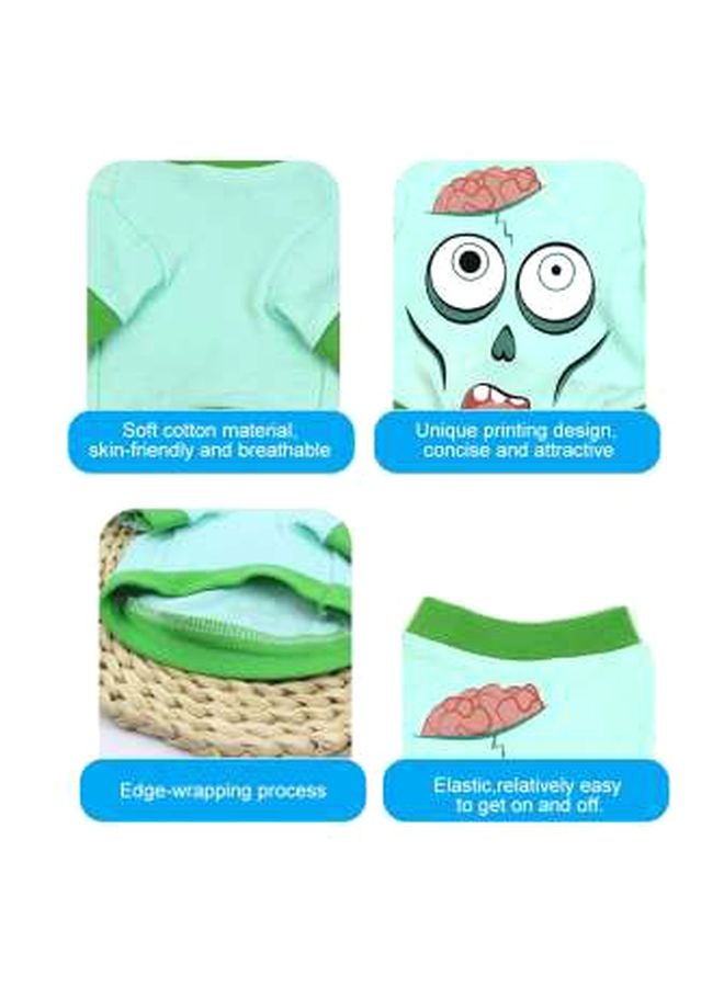 Generic Cotton Printed T Shirt Green/White/Pink XL - Image 4