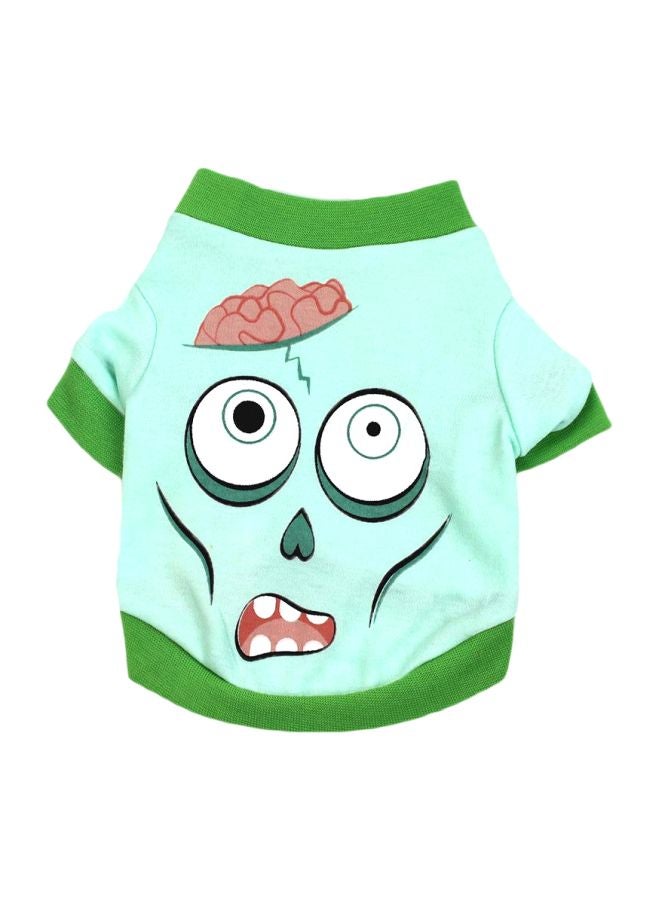 Generic Cotton Printed T Shirt Green/White/Pink XL - Image 1