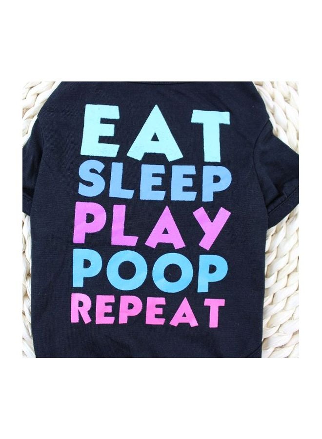 Generic Quote Printed Dog T-Shirt Black/Blue/Pink L  - Image 3