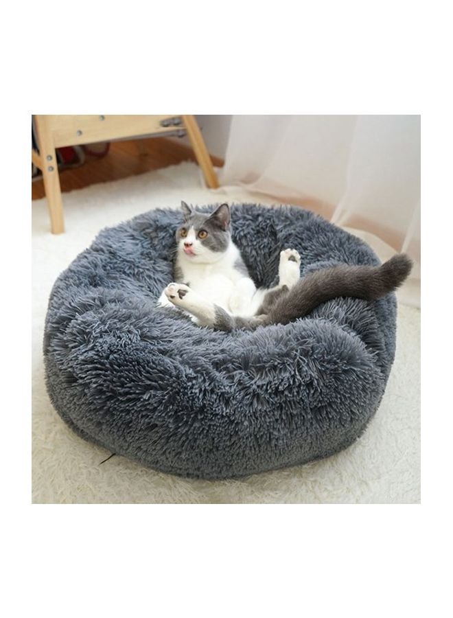 Blusea Round Plush Pet Bed Dark Grey 70cm - Image 2