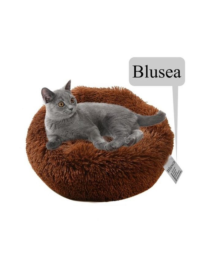 Blusea Round Plush Pet Bed Dark Brown 70cm - Image 2