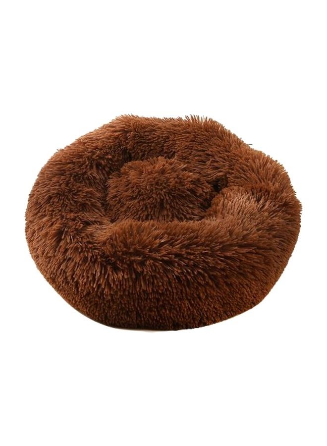 Blusea Round Plush Pet Bed Dark Brown 70cm - Image 1