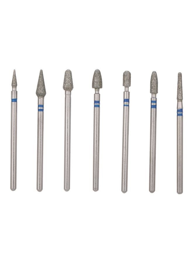 7-Piece Electric Nail Drill Bit Set Silver - Image 1