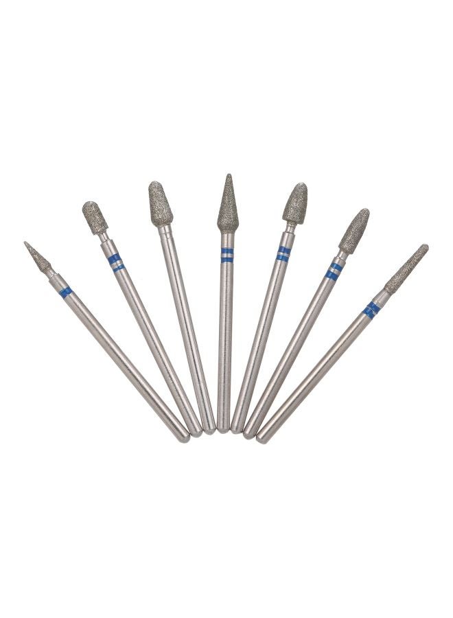 7-Piece Electric Nail Drill Bit Set Silver - Image 2
